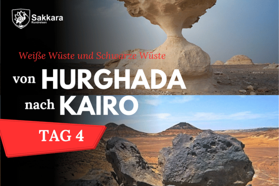 Private 4 Tage ausflug von hurghada nach Kairo Weiße Wüste und Schwarze Wüste mit Übernachtung - klimatisierten Fahrzeug