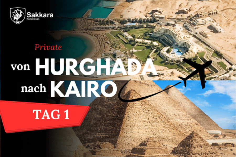 Private Tagesausflug von Hurghada nach Kairo mit dem Flugzeug
